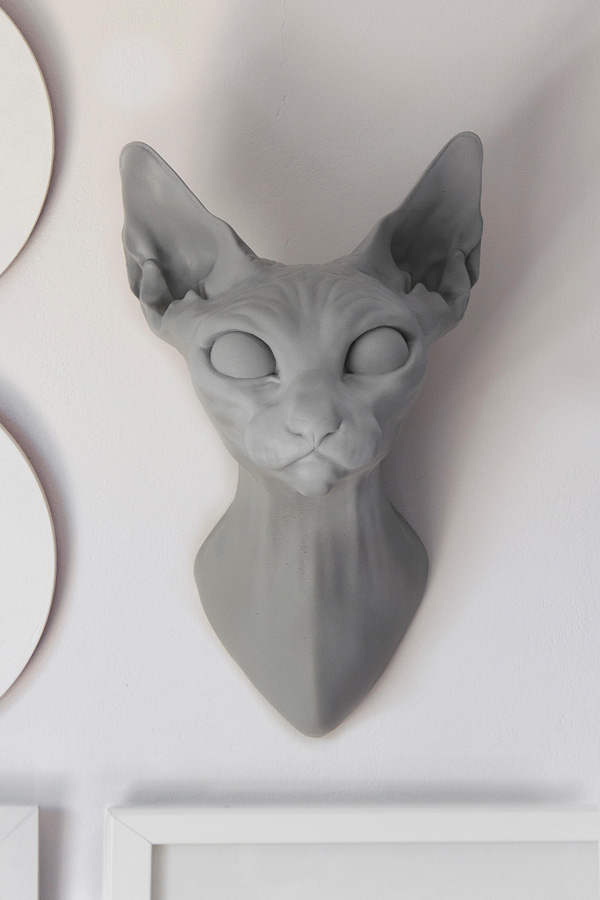 Art Toy Gargoyle Cat Head busto