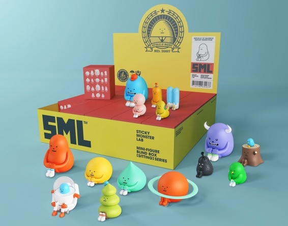 Sticky Monster Lab Mini Figure Blind Box Sitting Series Display