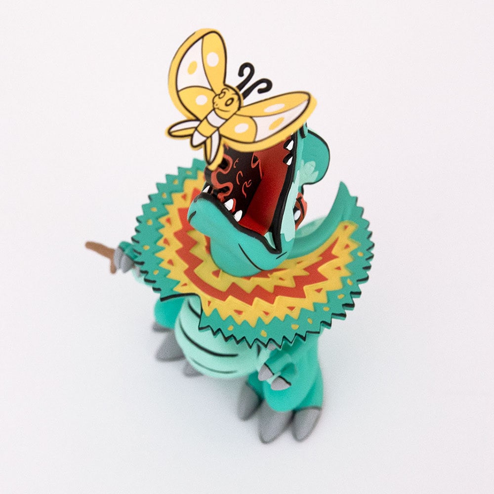 SPITTER Joe Ledbetter Art Toy Dilophosaurus 3D Retro