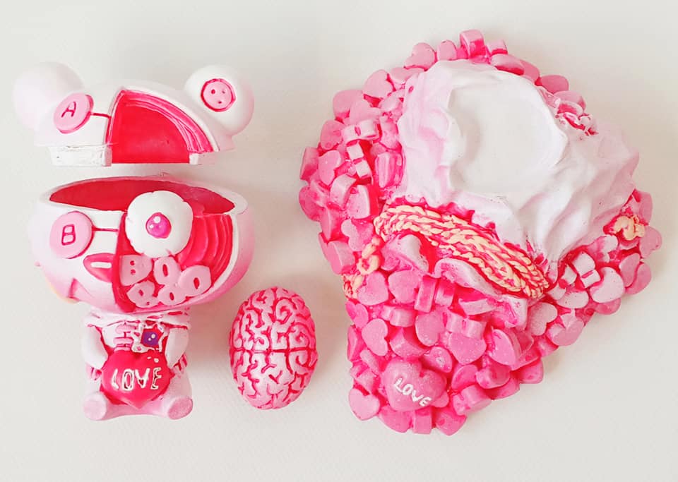 Psychobear Sakura Lover version mini resin figure de Petmaneenilsai