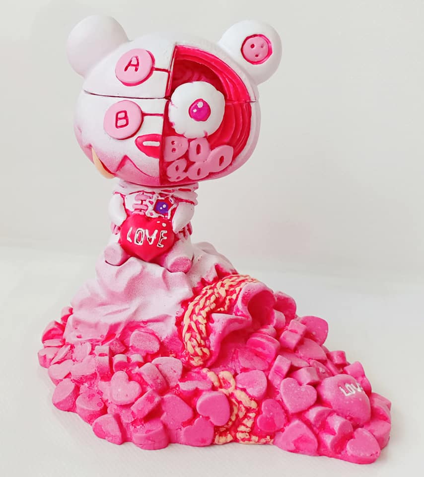 Psychobear Sakura Lover version mini resin figure de Petmaneenilsai