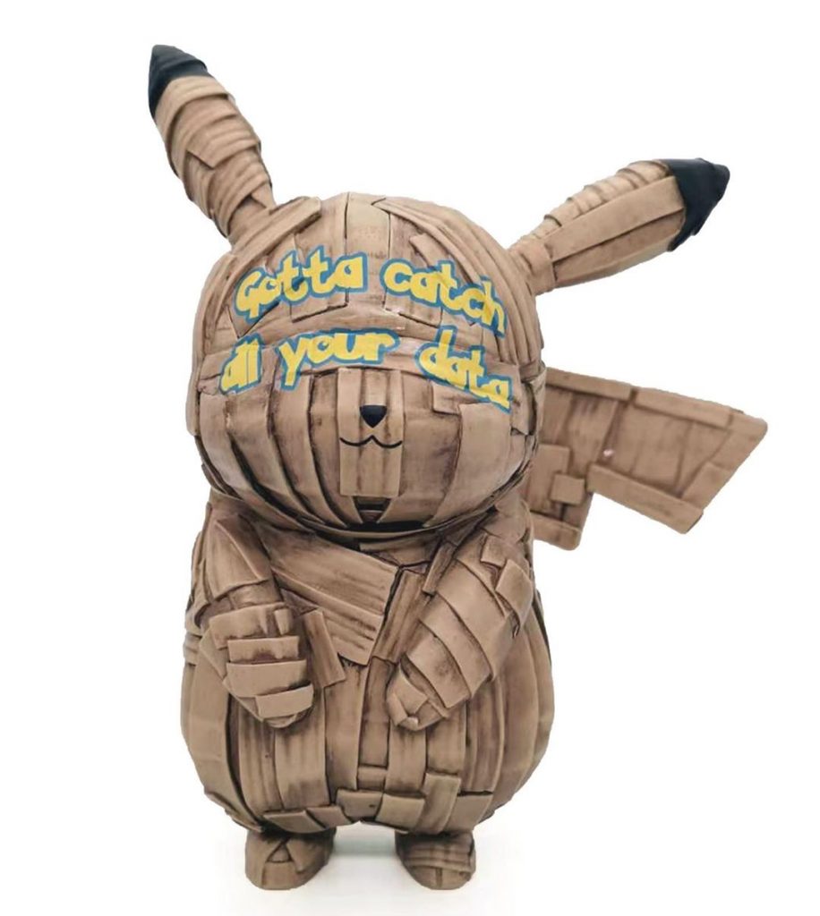Gotta catch all your data Pokemon Pikachu Art Toy Laurence Vallieres Thunder Mates
