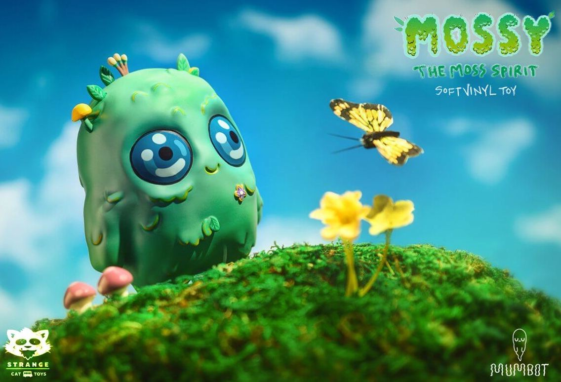 Mossy the moss spirit Mumbot Sofubi Strangecat Toys