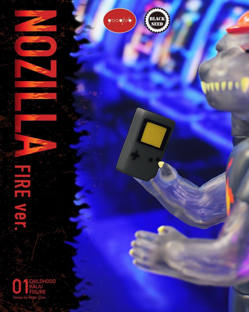 Nozilla Fire Version Sofubi Art Toy Kenneth Tang
