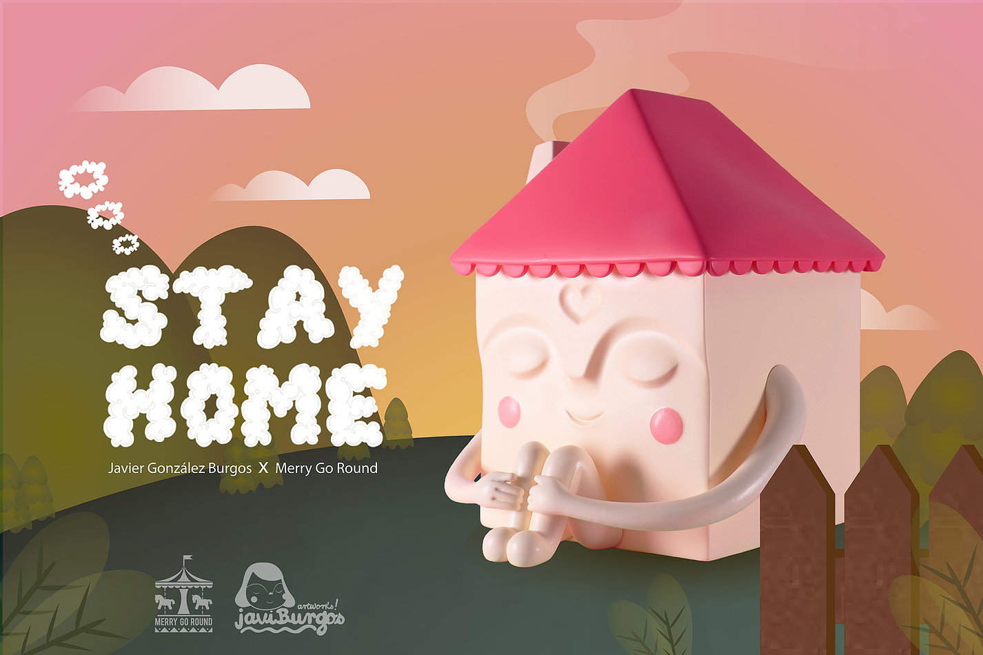 Stay Home Pink Vers Javier Gonzalez Burgos Merry Go Round Art Toy