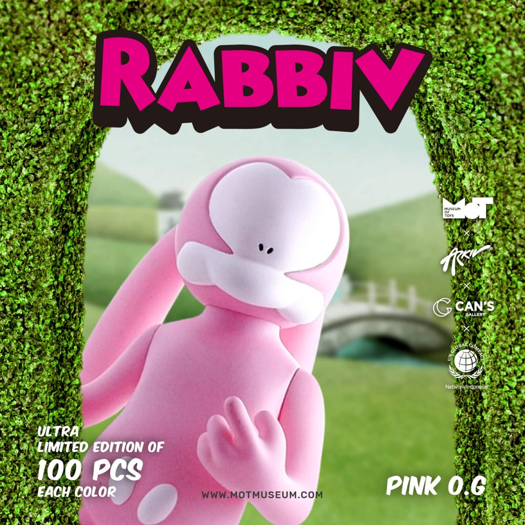 Rabbiv Vinyl Toy Arkiv Vilmansa Museum of Toys Pink OG