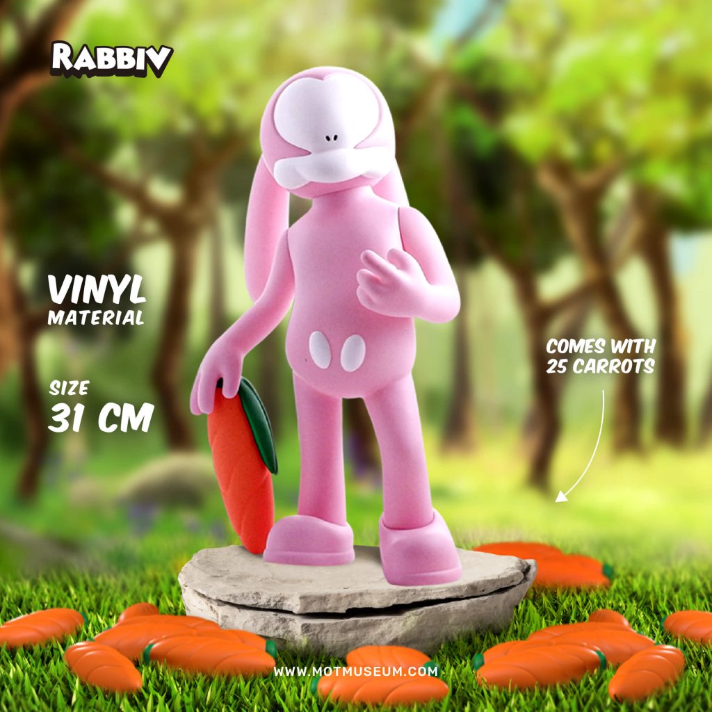 Rabbiv Vinyl Toy Arkiv Vilmansa Museum of Toys Pink OG